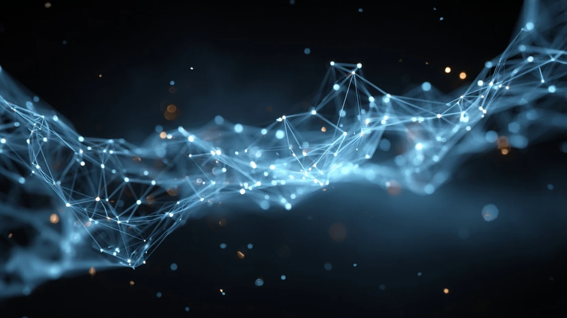 Abstract Network Connection with Glowing Nodes