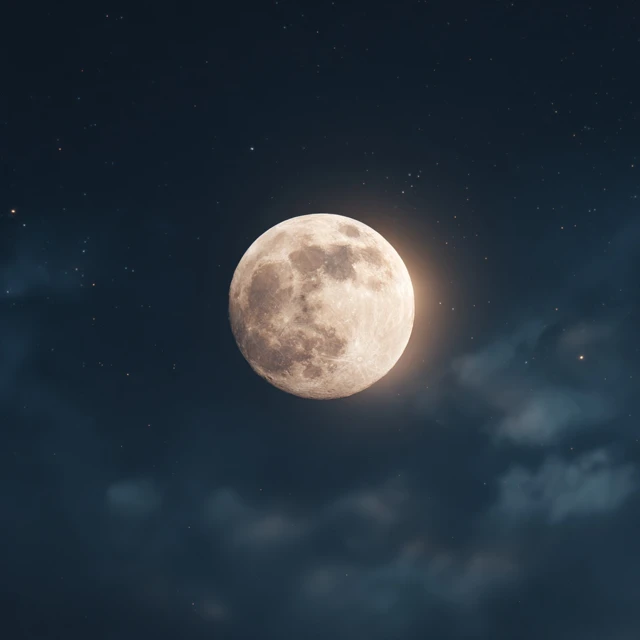 Full Moon in a Starry Night Sky