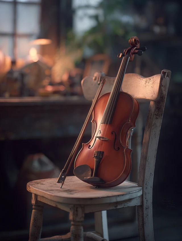 Violin on a Chair Still Life