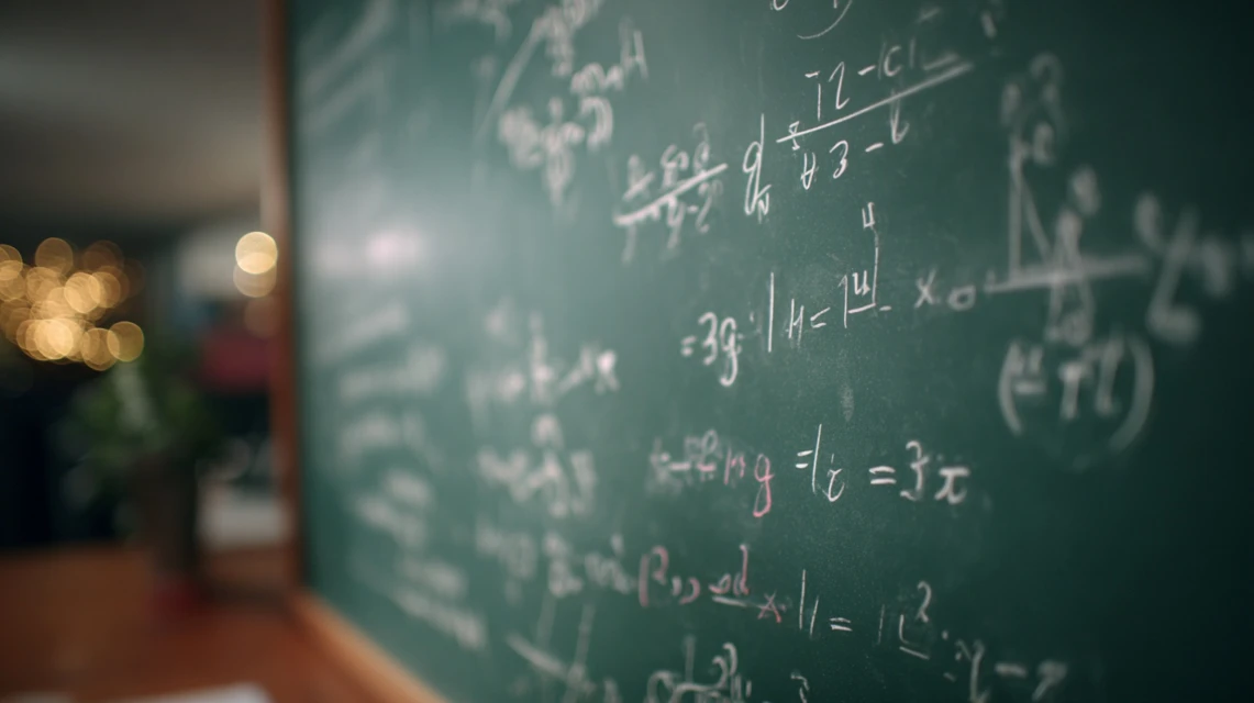 Chalkboard Filled with Mathematical Equations