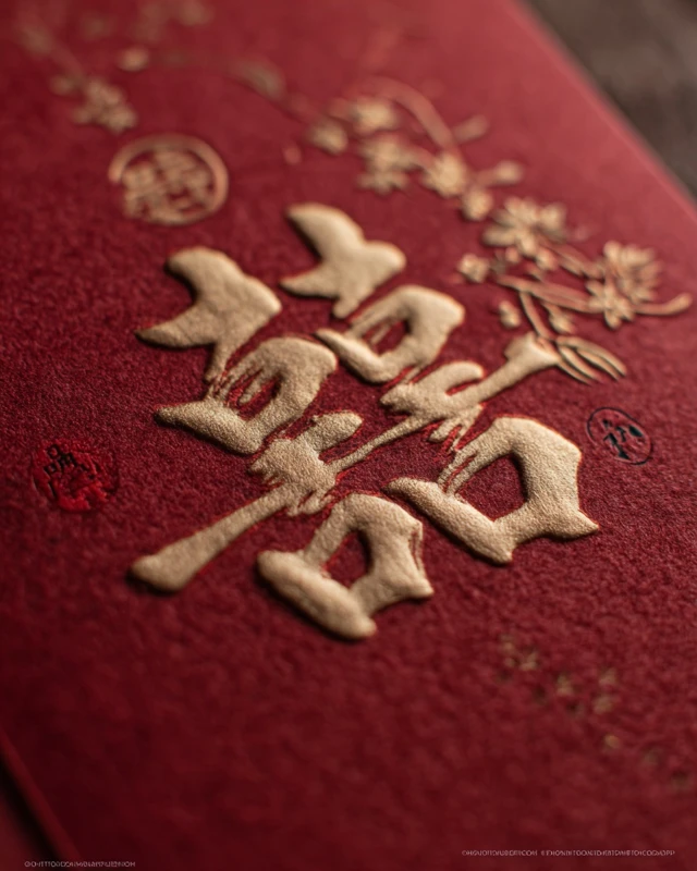 Chinese Wedding Red Envelope Close-Up