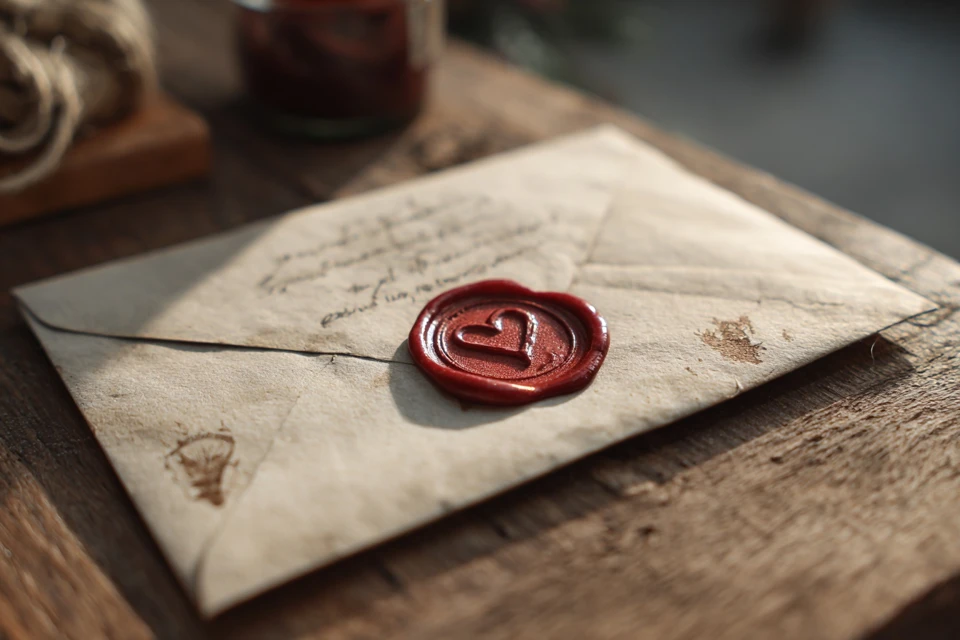 Vintage Love Letter with Heart Seal